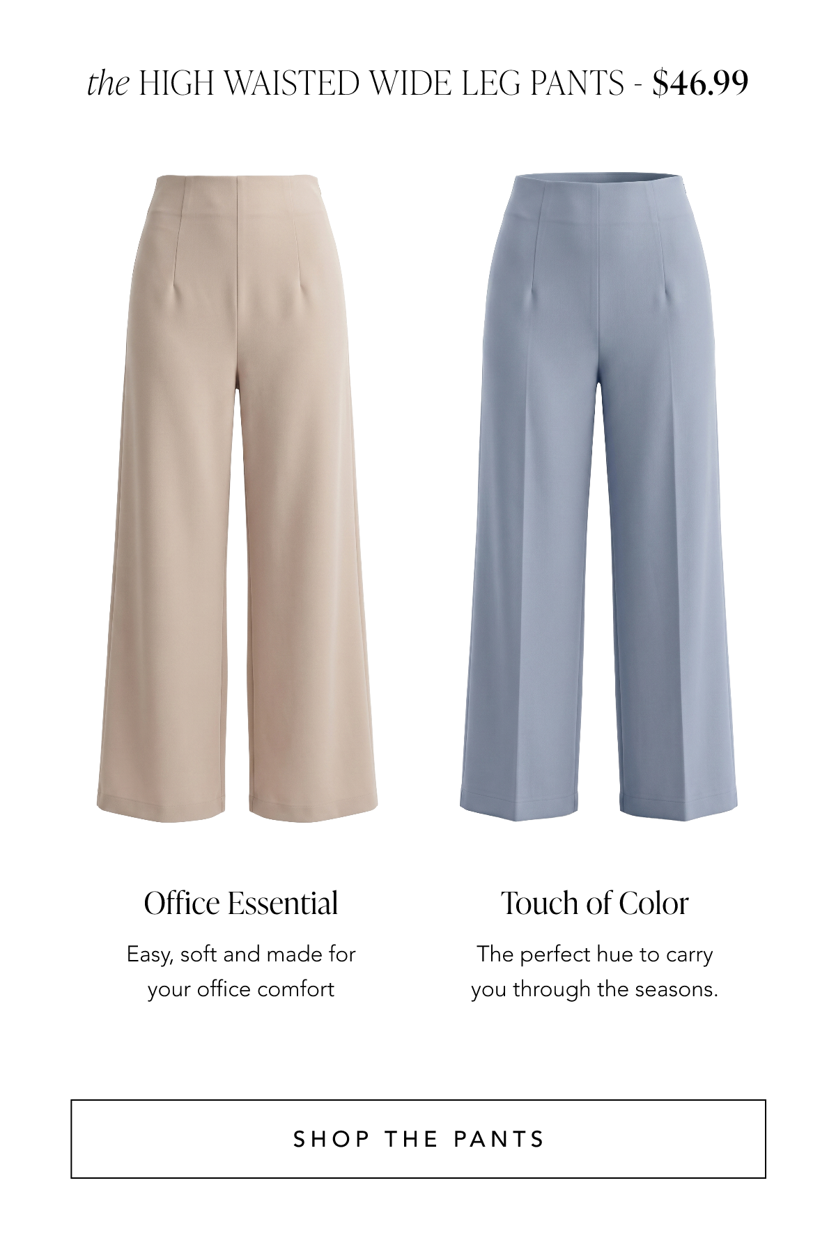 High-Waisted Wide Leg Pants
