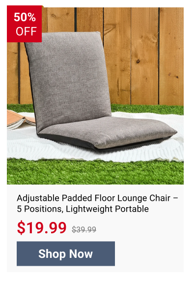 Adjustable Padded Floor Lounge Chair – 5 Positions, Lightweight Portable