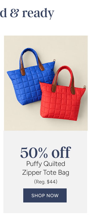 Puffy Tote Special Price $22 (reg. $44)