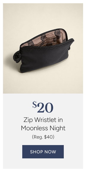 $20 Zip Wristlet in Moonless Night (reg. $40)