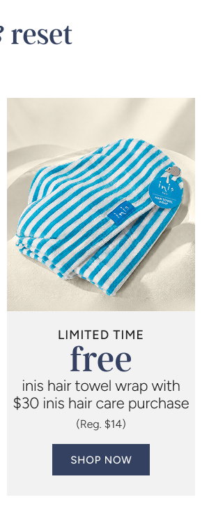 Hair Towel Free with $30 Inis Hair Product Purchase (reg. $14)