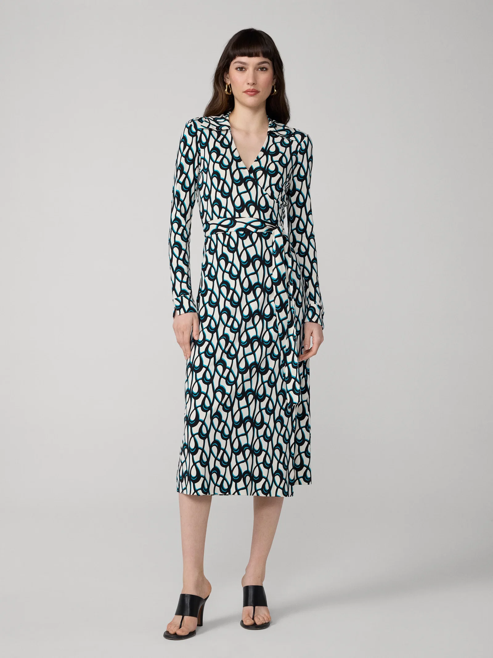 Image of Abigail Silk Jersey Midi Wrap Dress