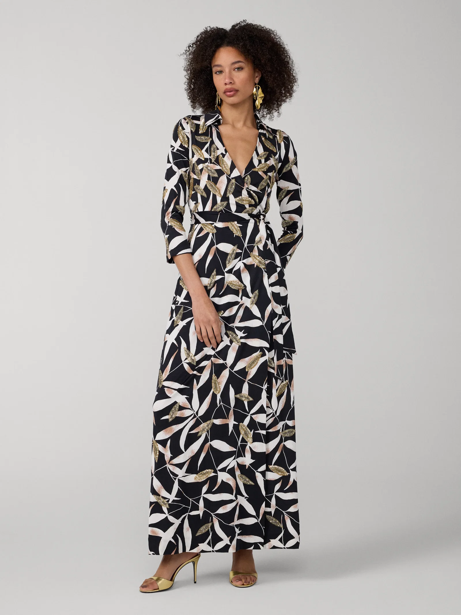 Image of Abigail Maxi Embellished Wrap Dress