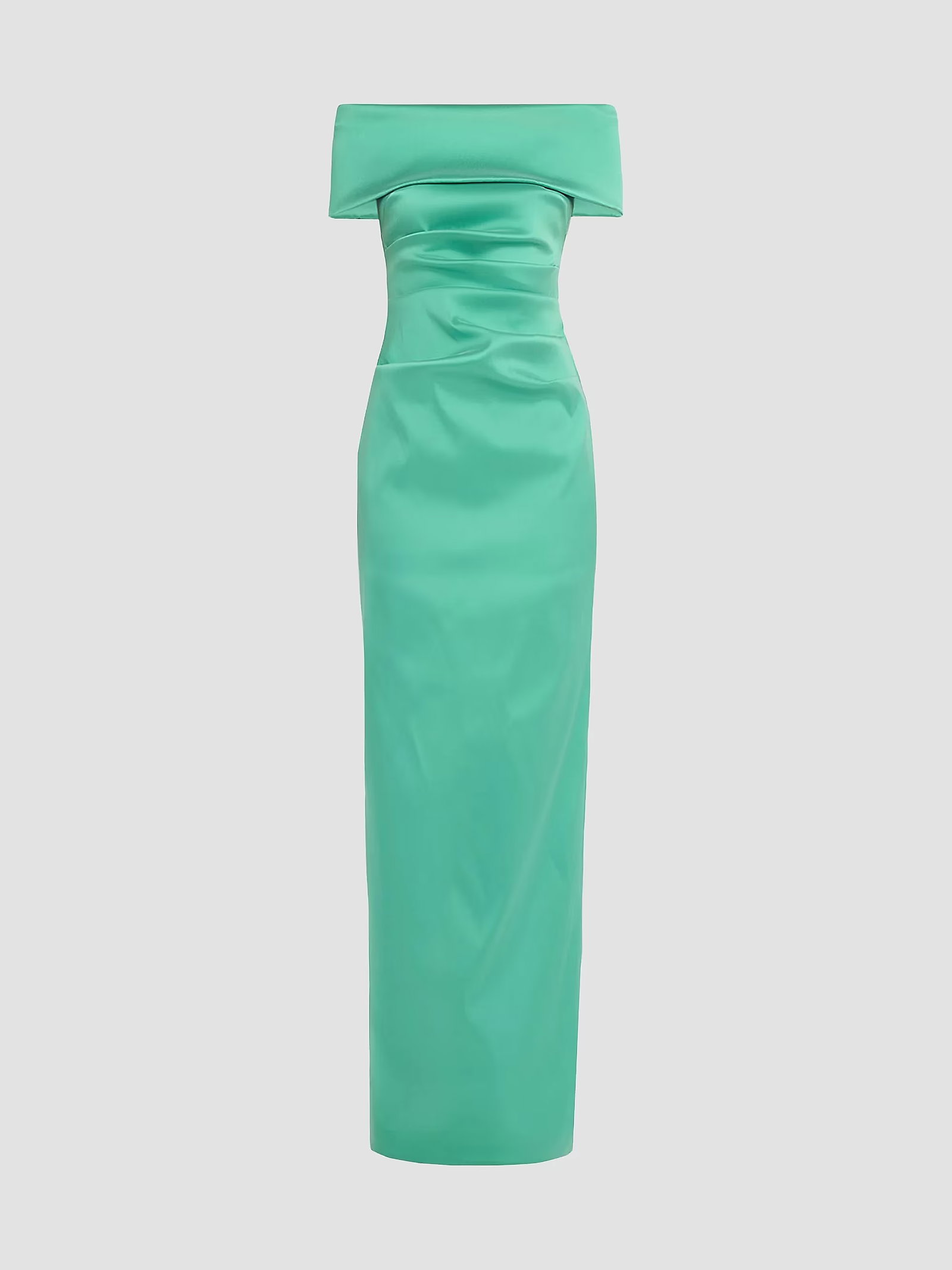 Teri Jon By Rickie Freeman Off-the-Shoulder Mikado Column Gown