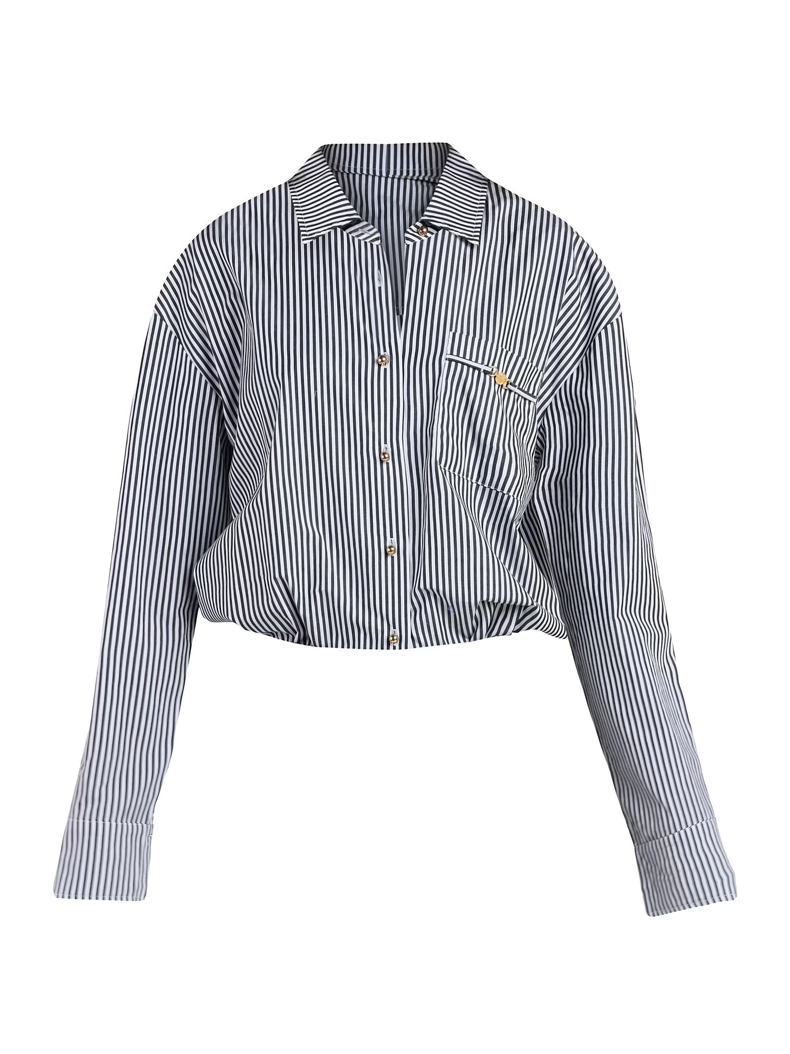 L'agence Lorena Voyage Striped Cotton Cover-Up Shirt