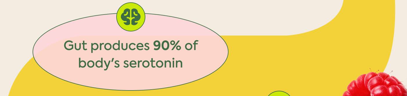 Gut produces 90% of body's serotonin