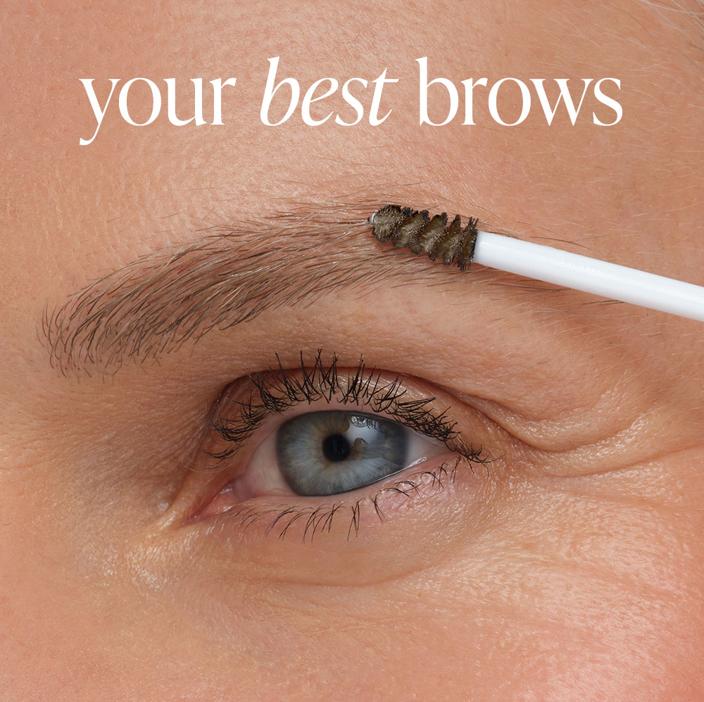 model image applying brow gel 