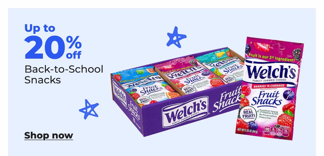 Up to 20% off Back to School Snacks - Shop now