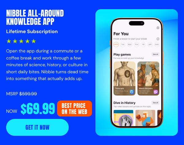 Nibble All-Around Knowledge App: Lifetime Subscription