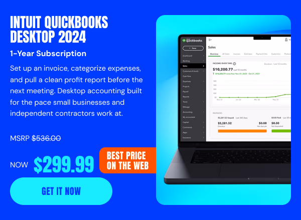 Intuit QuickBooks Desktop 2024: 1-Year Subscriptions