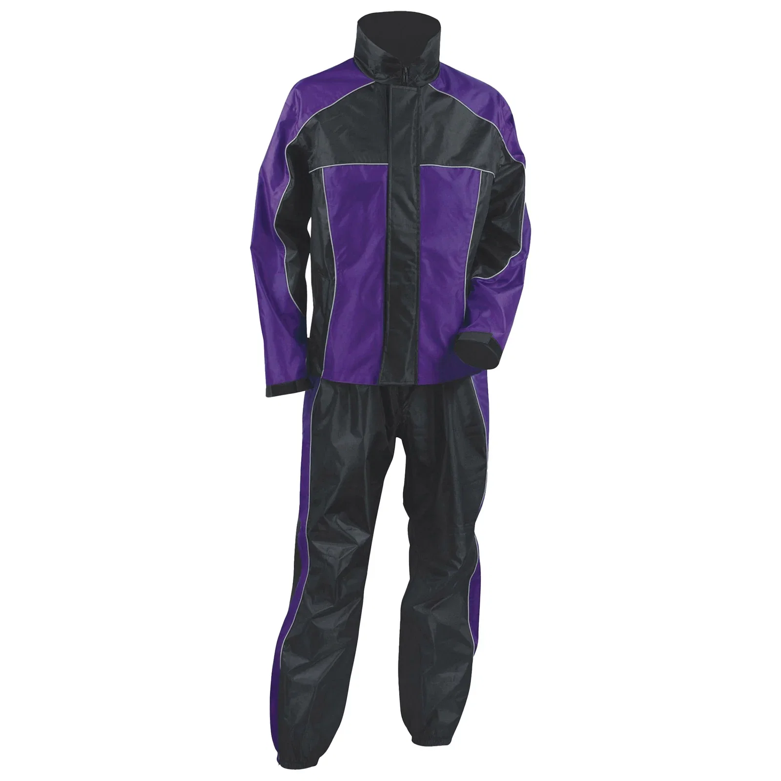 Image of NexGen SH2222 Women's Purple and Black Oxford Water Proof Motorcycle Rain Suit