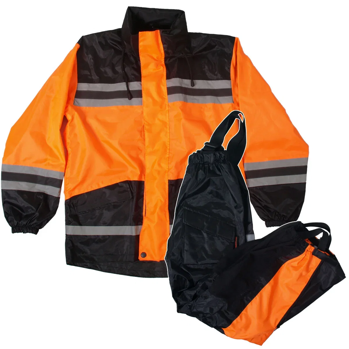Image of Hot Leathers RGU1004 Orange and Black Unisex Waterproof Rain Suit