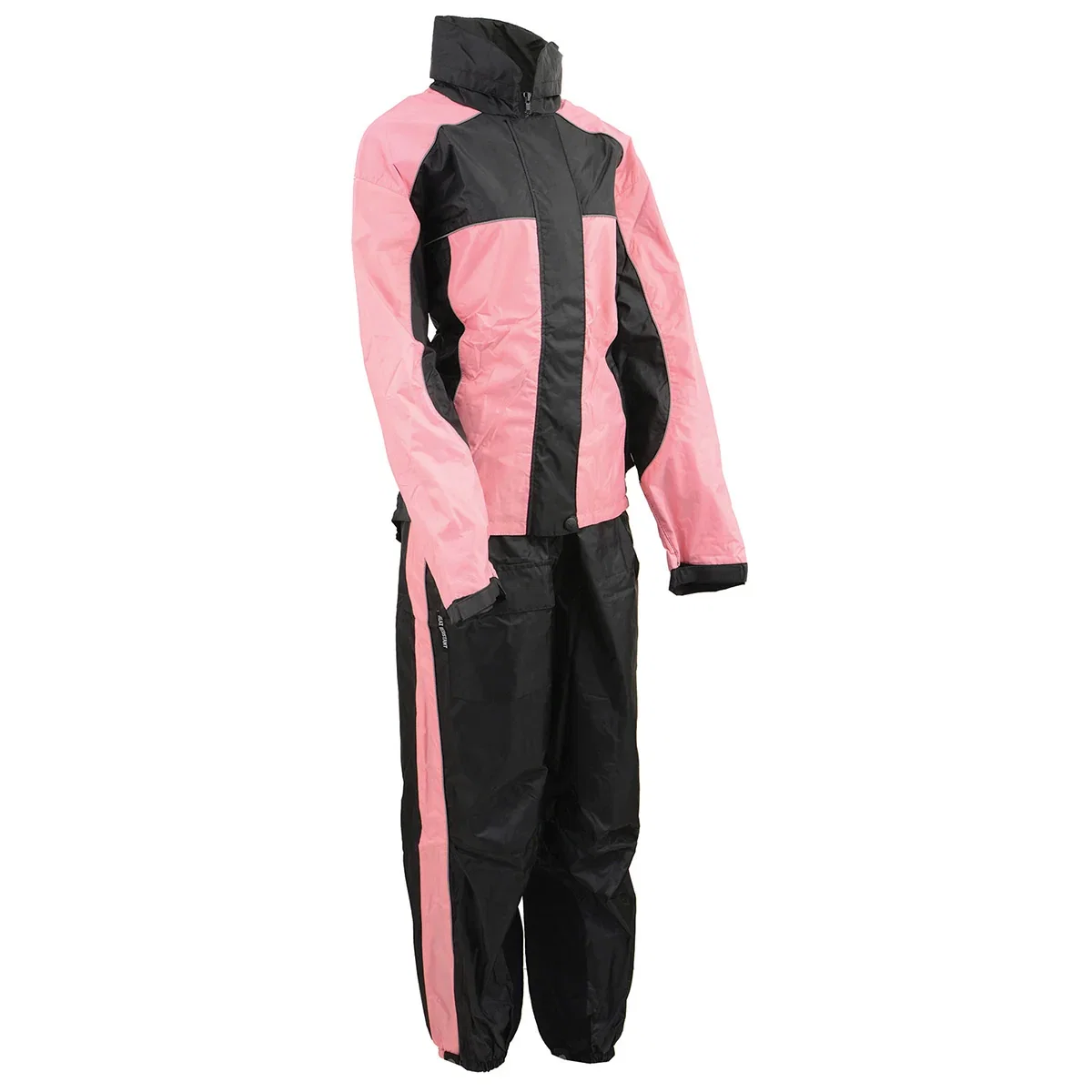 Image of NexGen SH222201 Ladies Black and Pink Oxford Water Proof Rain Suit