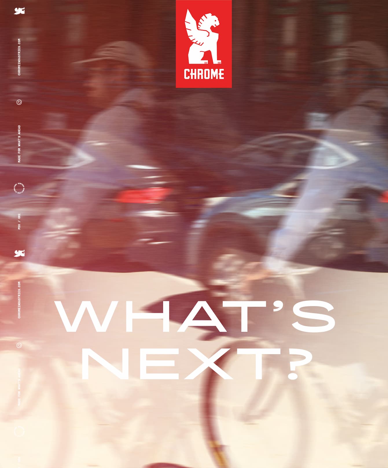 A guy riding a bike with a new Recruit Backpack