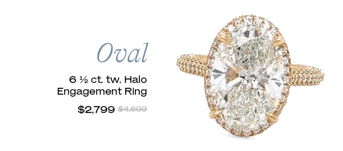 6 1/2 ct. tw. Oval Halo Engagement Ring 14K Yellow Gold