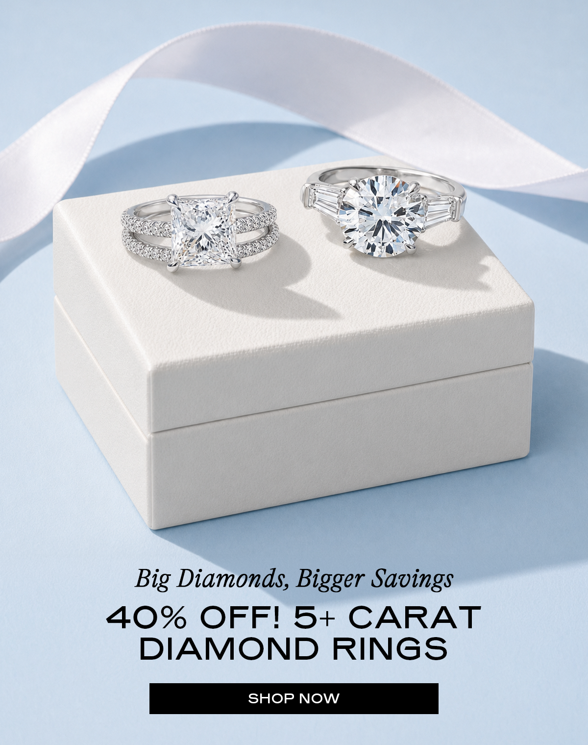 Big diamonds, bigger savings- 40% off 5 carat+ diamond rings [Shop 40% OFF]