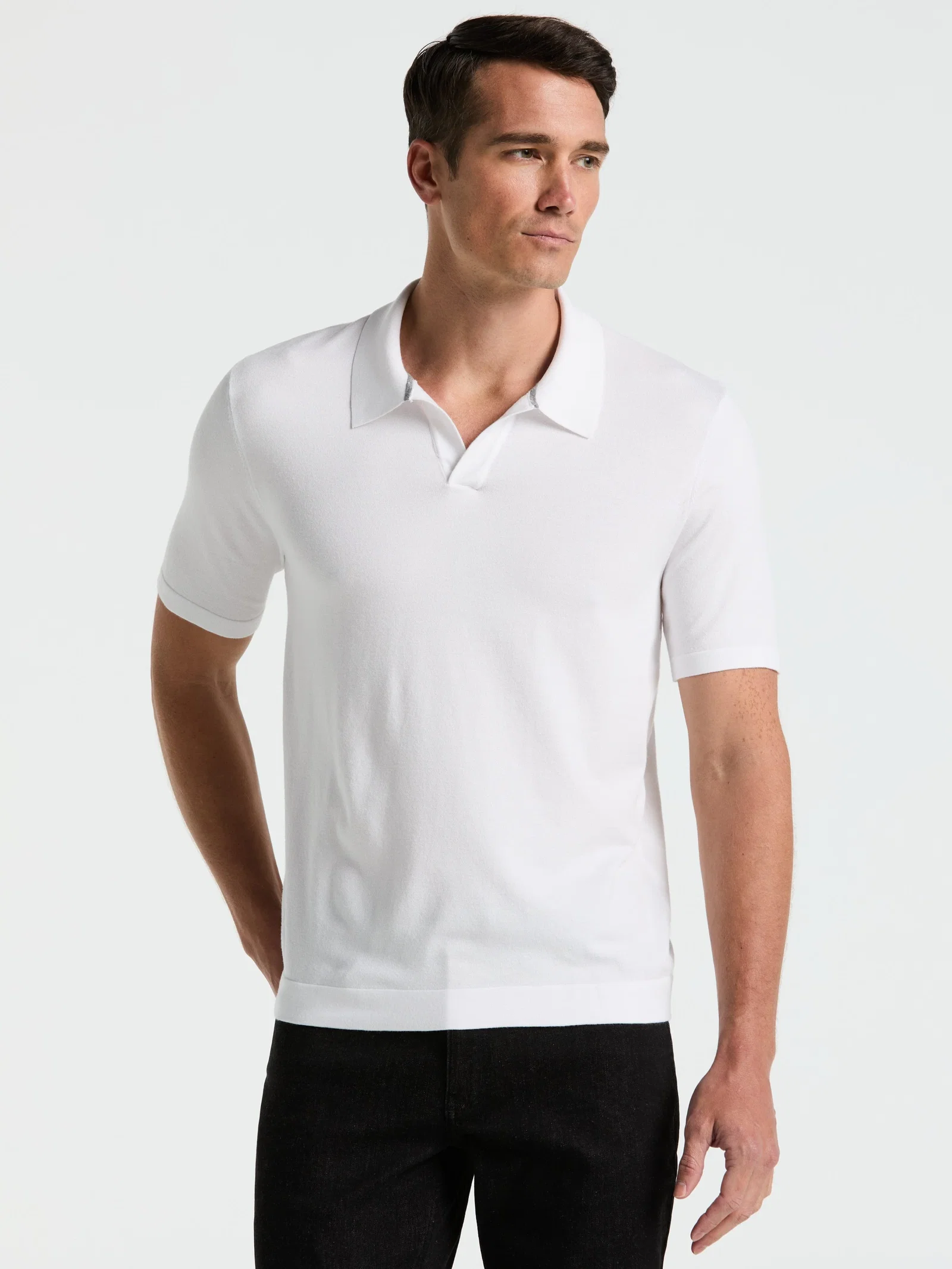 Tech Knit Open Collar Sweater Polo Tech Knit Open Collar Sweater Polo