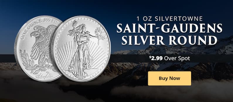 ON SALE: 1 oz SilverTowne Saint-Gaudens Silver Round (New)