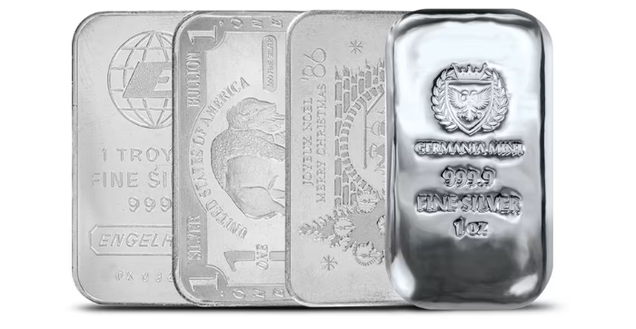 ON SALE: 1 oz Silver Bar (Varied Condition, Any Mint)