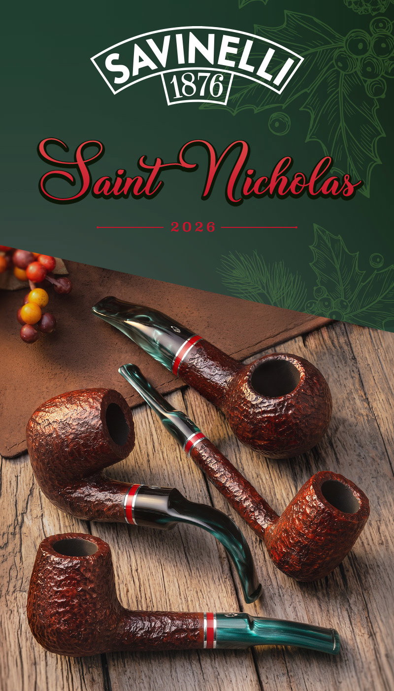 Savinelli St. Nicholas 2026 pipes are now available on-site.