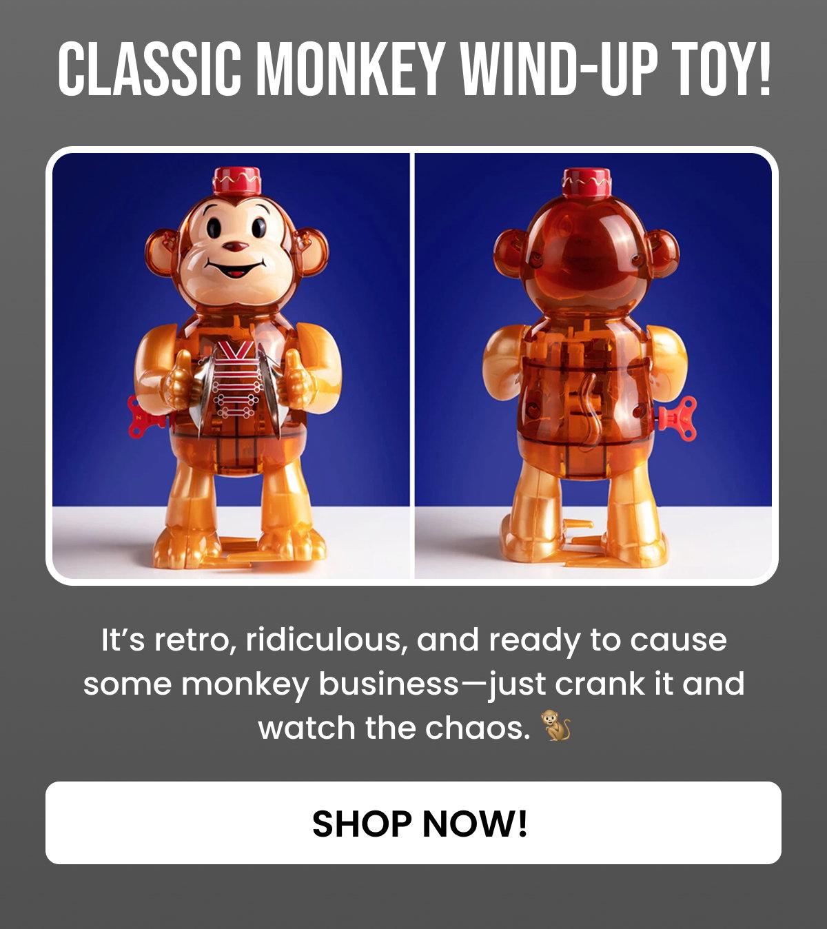 The Giant Classic Monkey Wind-Up Toy