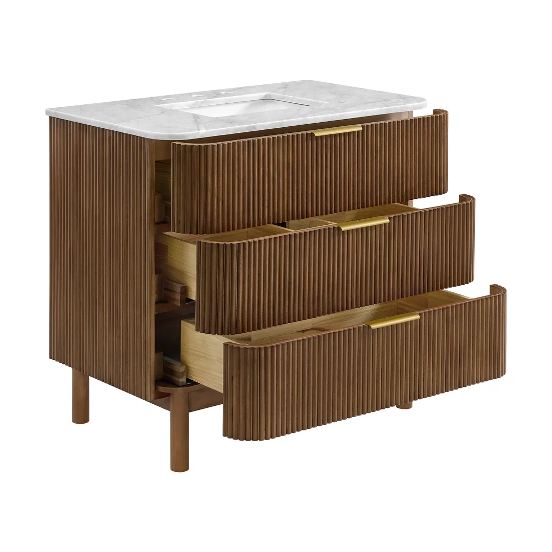 Nova 36" Carrara Marble Single Bathroom Vanity