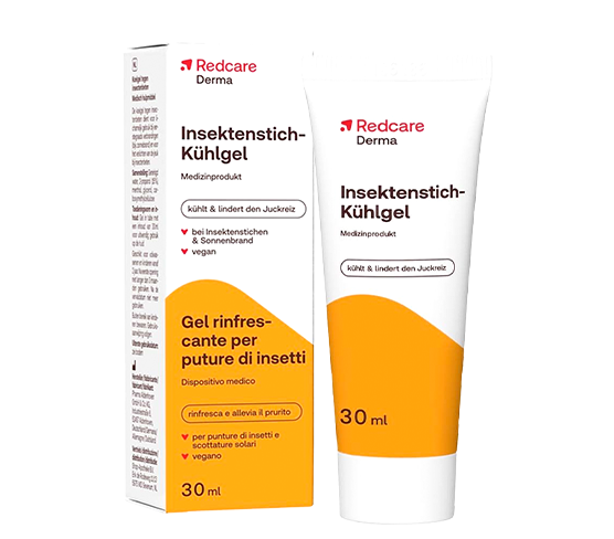 Redcare Derma Insektenstich-Kühlgel zur Kühlung und Beruhigung der Haut nach Insektenstichen.