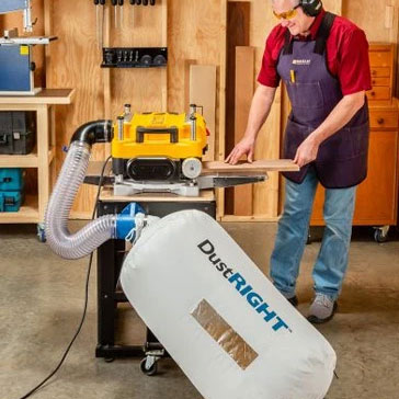 Planer attached to dust collector