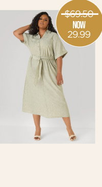Collared Shirtdress with Tie Waist