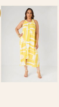 Cape Effect Abstract Midaxi Dress