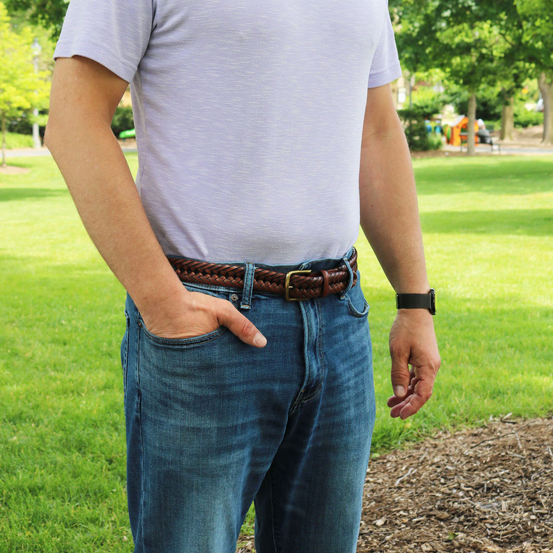 Man wearing belt