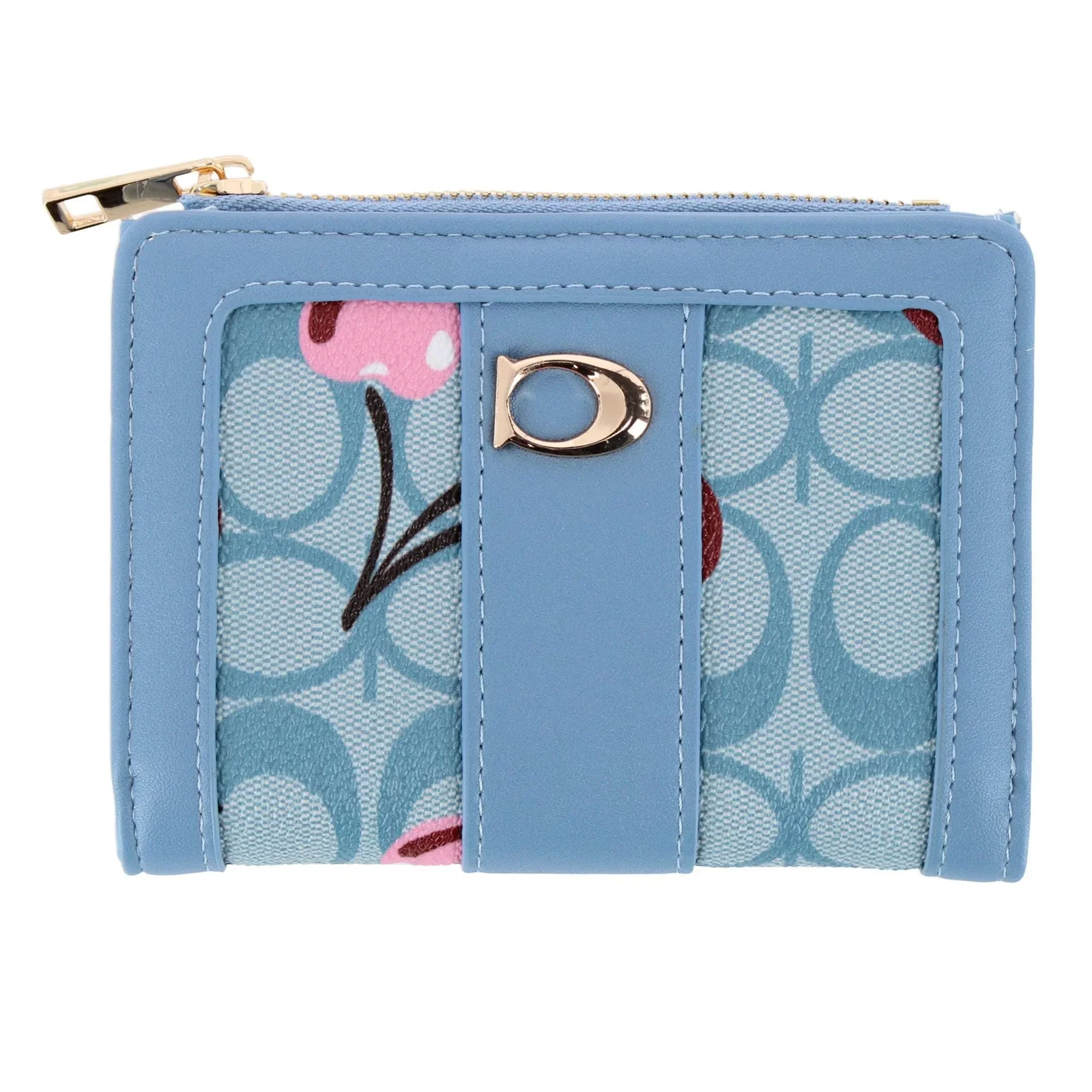 Image of CTM® Women's Premium Faux Leather Sporty Mini Coin and Card Case