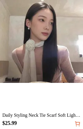Daily Styling Neck Tie Scarf Soft Light Neck Wrap Ladies Office Accessory Simple Multi Outfit Matching Decorative Band