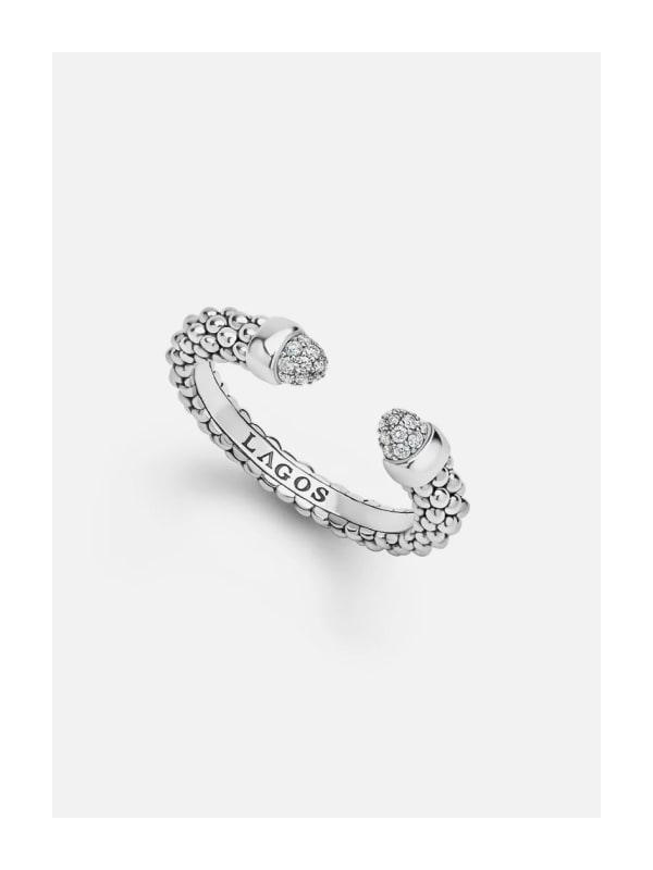 Silver Mini Versa Ring with Diamonds