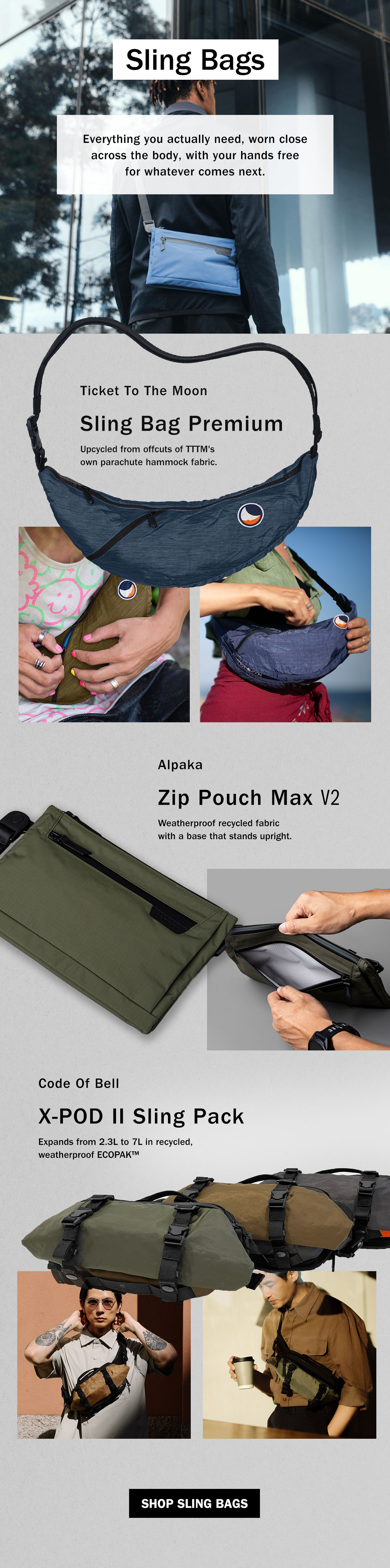 Sling Bags & Shoulder Bags | Small Sling Bags & Hip Packs | WildBounds