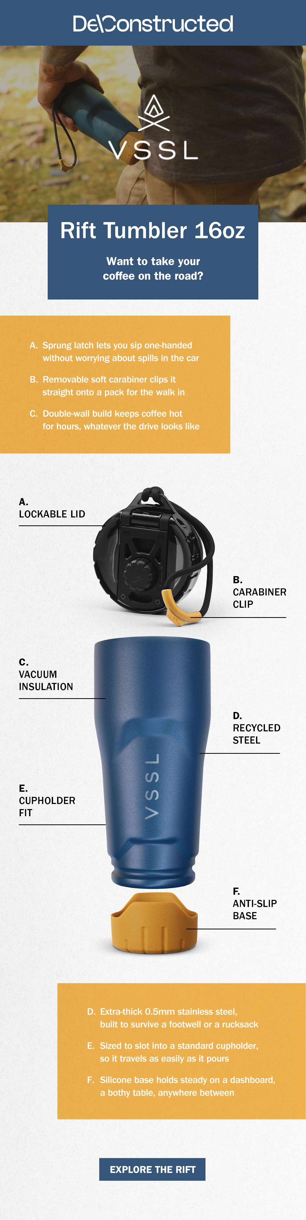VSSL Rift Tumbler | Insulated Coffee Tumbler | WildBounds