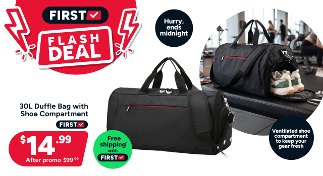30L Duffle Bag with Shoe Compartment