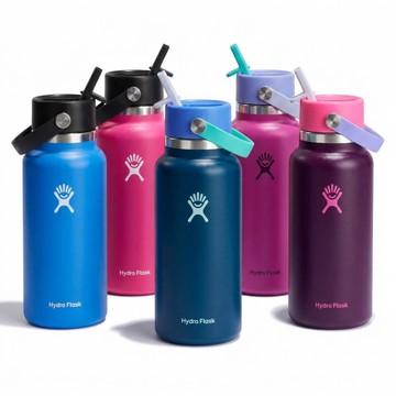 Hydro Flask 32oz Wide Mouth Straw Water Bottle Vacuum-Insulated