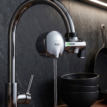 PUR Filtration PLUS Faucet Horizontal Mount Water Filtration System Chrome