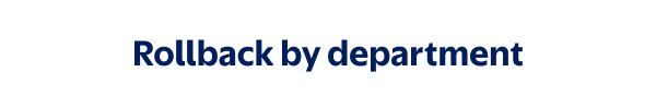 Rollback by department
