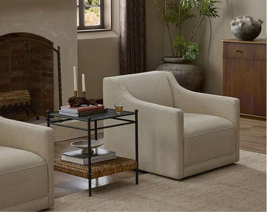 Gianna Cream Swivel Chair