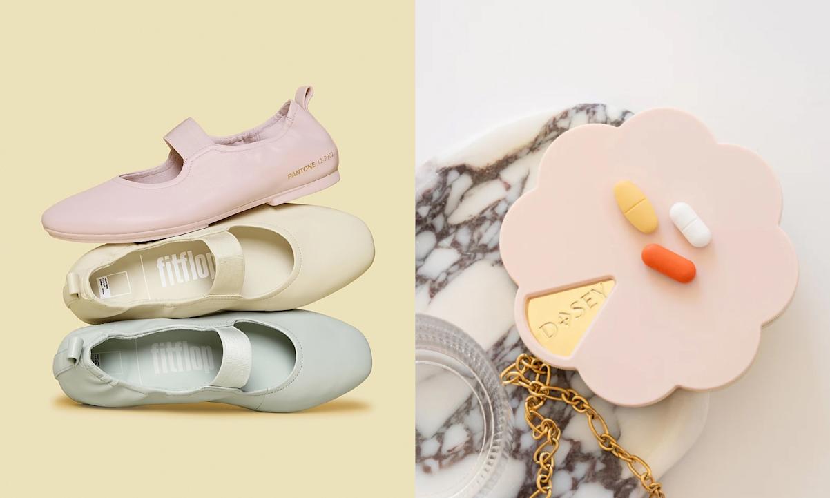 ballet flats, pill case