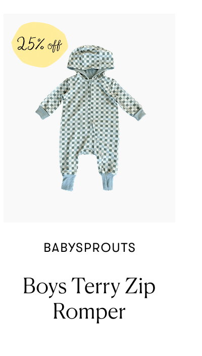 Babysprouts: Boys Terry Zip Romper - 25 %
