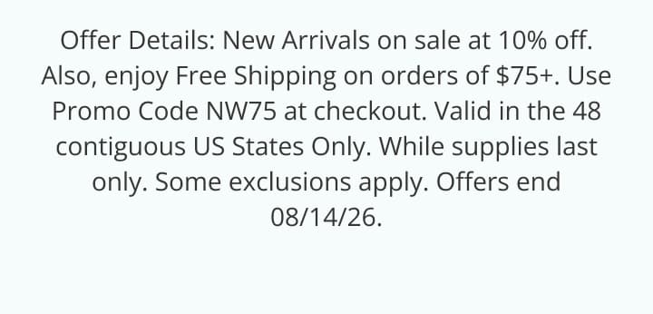 Free Shipping on $75, Plus 10% Off