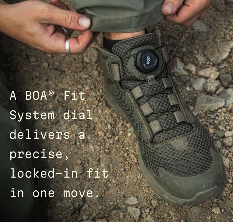 A BOA Fit System dial delivers precise, locked-in fit in one move.