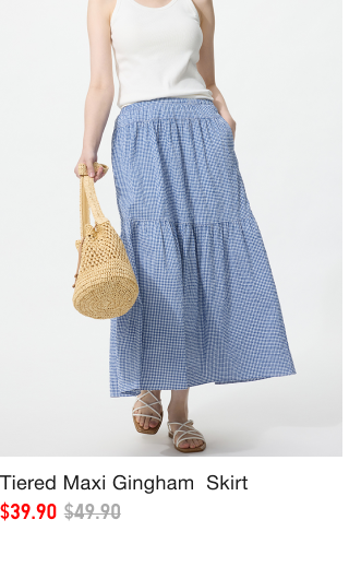 product7women0tiered0maxi0gingham0skirts