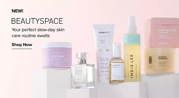 New! BEAUTYSPACE. Your perfect slow-day skin care routine awaits. Shop now. Different beauty products.