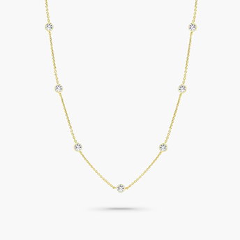 Lab Grown Diamond Bezel Station Necklace