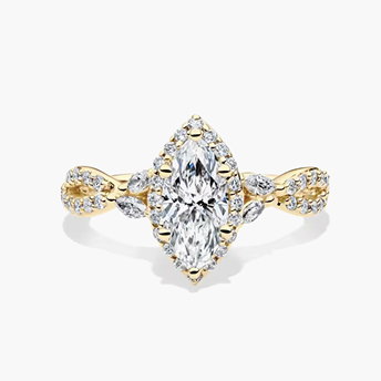 Lab Grown Diamond Elongated Cushion Engagement Ring in 14K Yellow Gold