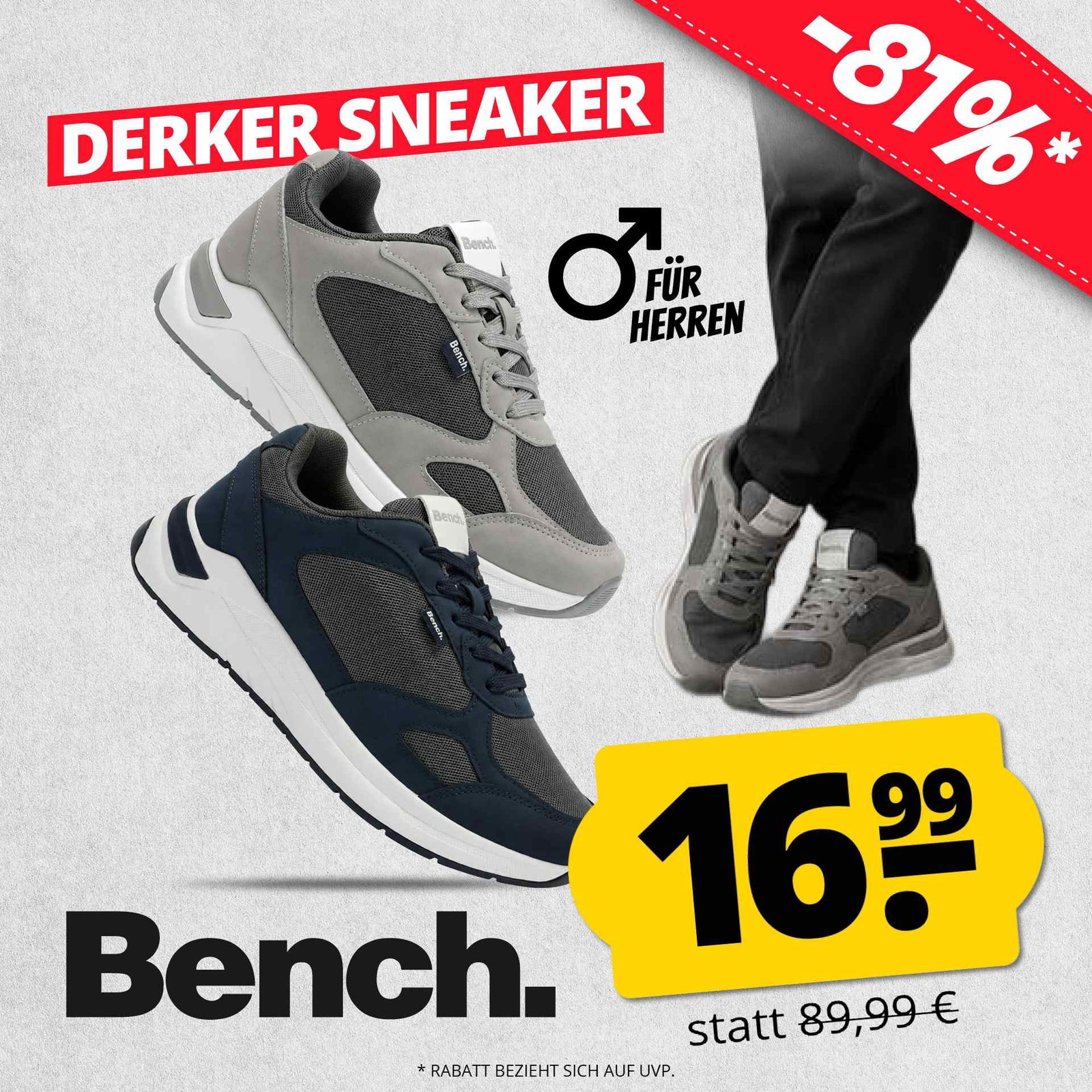 Bench Derker Herren Sneaker navy/grey 